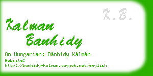 kalman banhidy business card