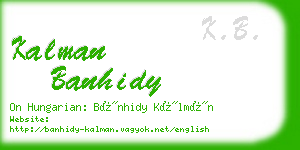 kalman banhidy business card